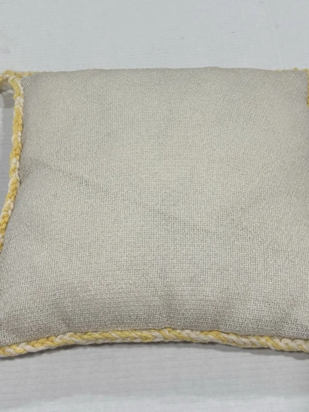 Vintage Handmade Applique Pansy Throw Pillow Felt Embroidery Flower Bee 14